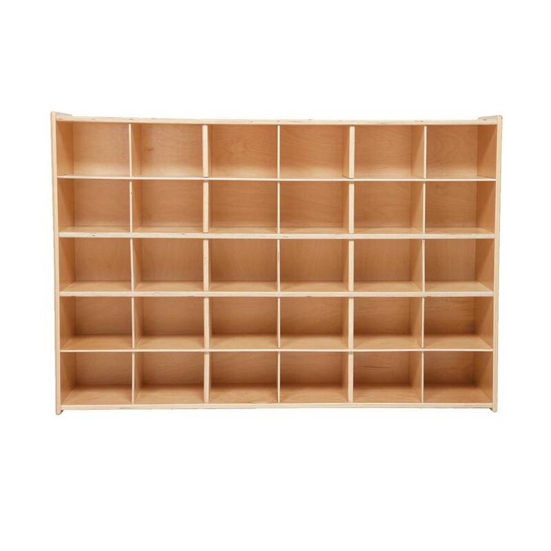 Contender 30 Cubby Storage Cabinet With Purple Pastel Trays, Kids Cubby Storage shelving Unit for Kindergarten