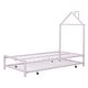 preview thumbnail 25 of 91, Metal Twin Platform Bed with Pull-Out Trundle, House-Shaped Design