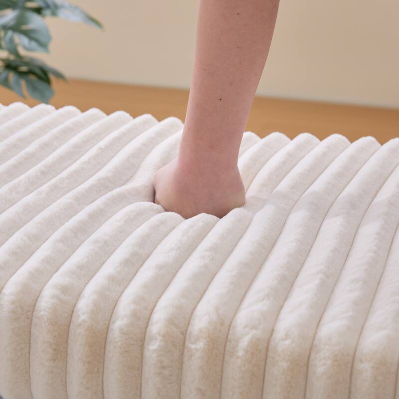 Anmytek 30.7" Storage Bench with Metal Frame Living Room and Entryway Seating with Shelf