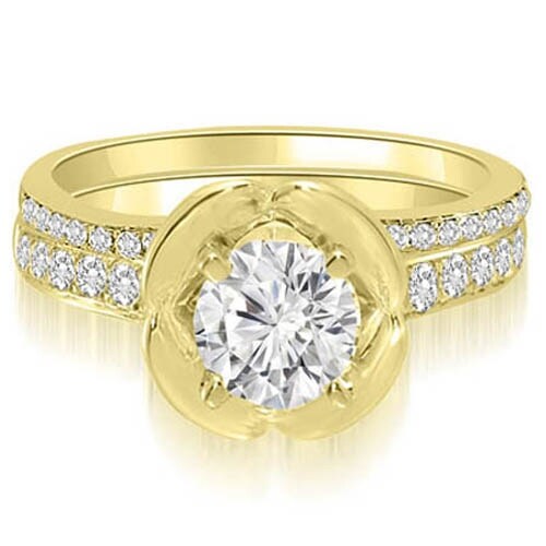 1.00 cttw. 14K Yellow Gold Round Cut Diamond Bridal Set