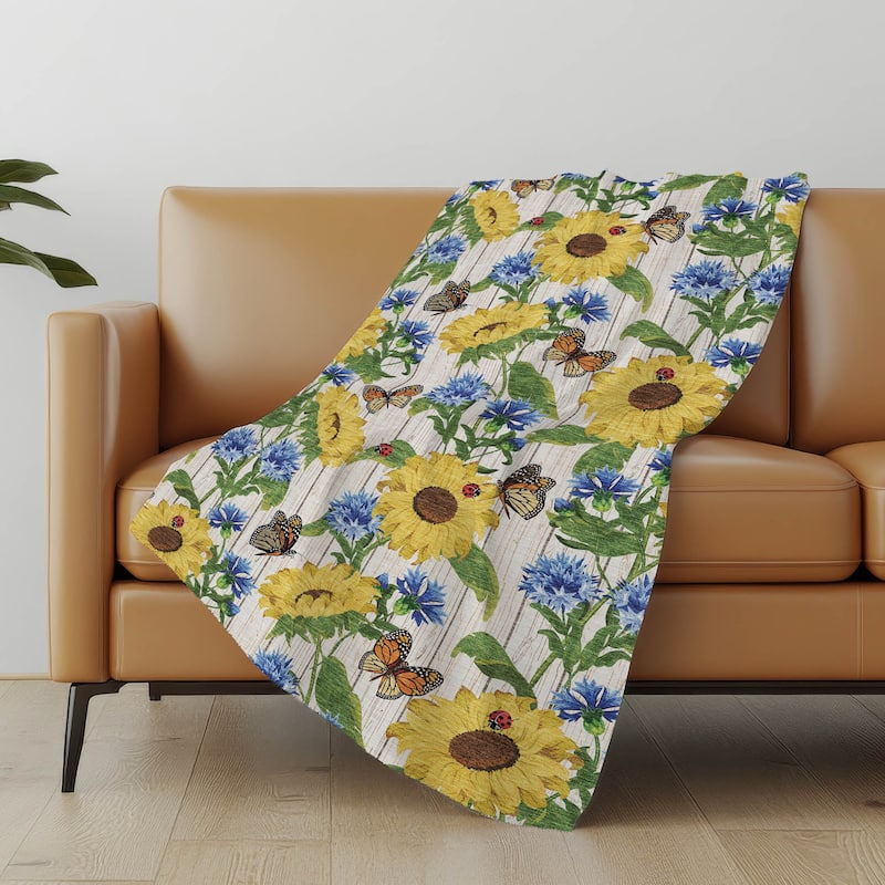 Premium Machine Washable ASB171 Coffee Party Sherpa Throw Blanket - Yellow - 4'2" x 5'10"