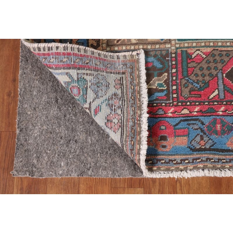 Garden Design Blue Bakhtiari Persian Vintage Rug Handmade Wool Carpet - 4'8"x 9'5"