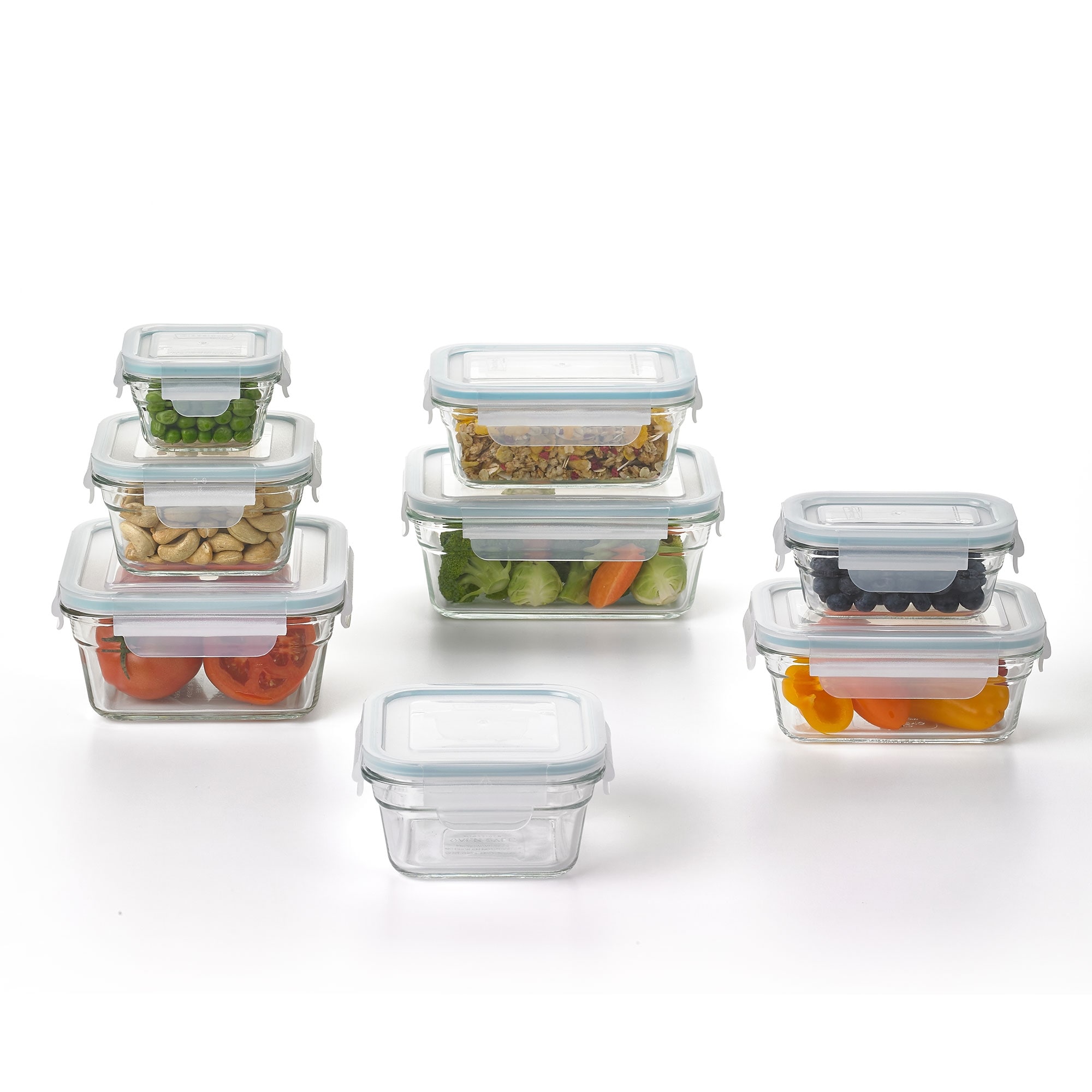 Glasslock Oven and Microwave Safe Glass Food Storage Containers 28 Piece Set