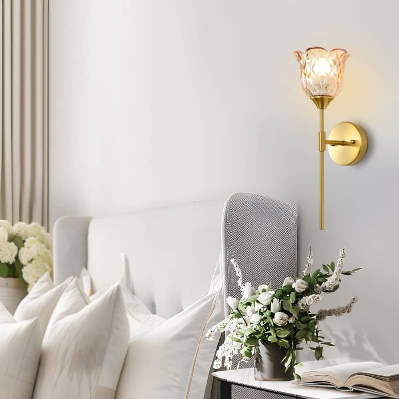 2 Pack light fixture gold battery operated wall sconce metal wall light