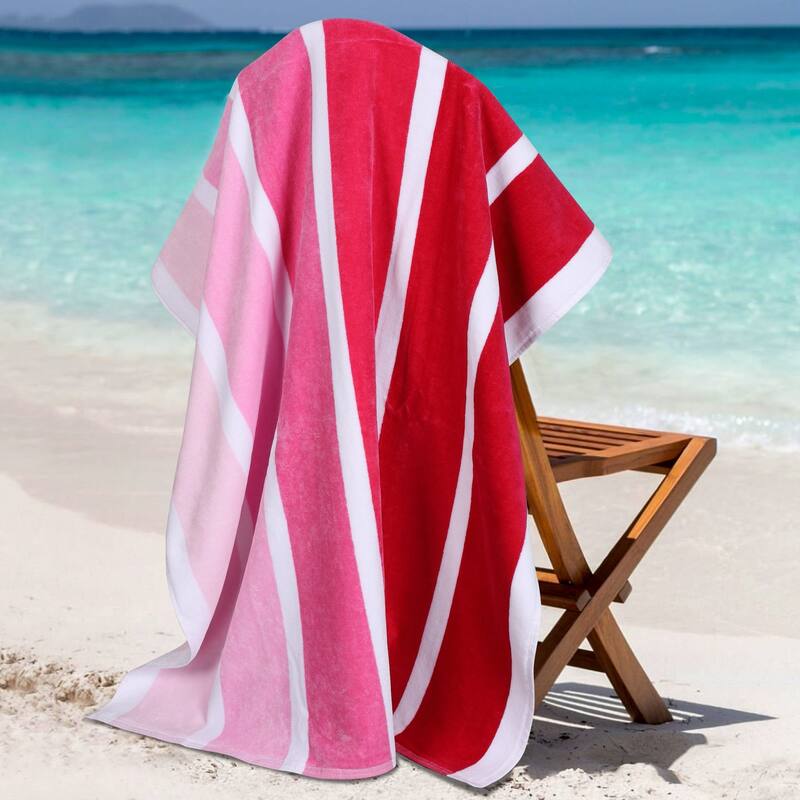 Superior Faded Stripes Cotton Velour Quick-Dry Oversized Beach Towel