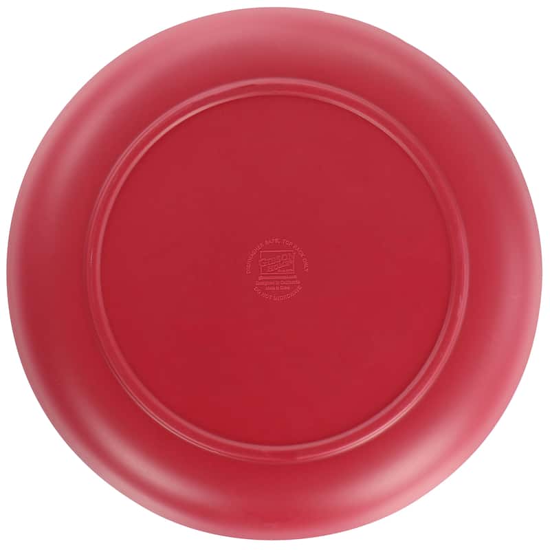 Gibson Home Rockabye 4 Piece Melamine Dinner Plate Set in Dark Pink