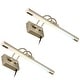 preview thumbnail 5 of 5, LED Picture Light, 2700K/3000K/4000K Selectable, Antique Brass - 2PACK