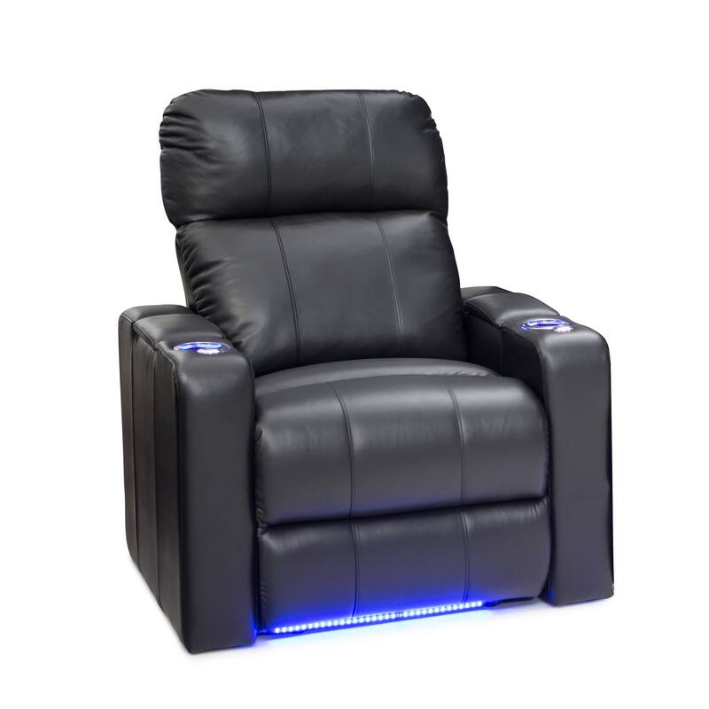Seatcraft Monterey Home Theater Seating Top Grain Leather 7000 - Single Recliner - Black