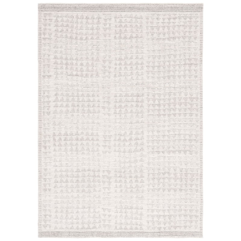 SAFAVIEH Northport Louisiana Modern & Contemporary Rug - 6'7" Square - Ivory/Dark Grey