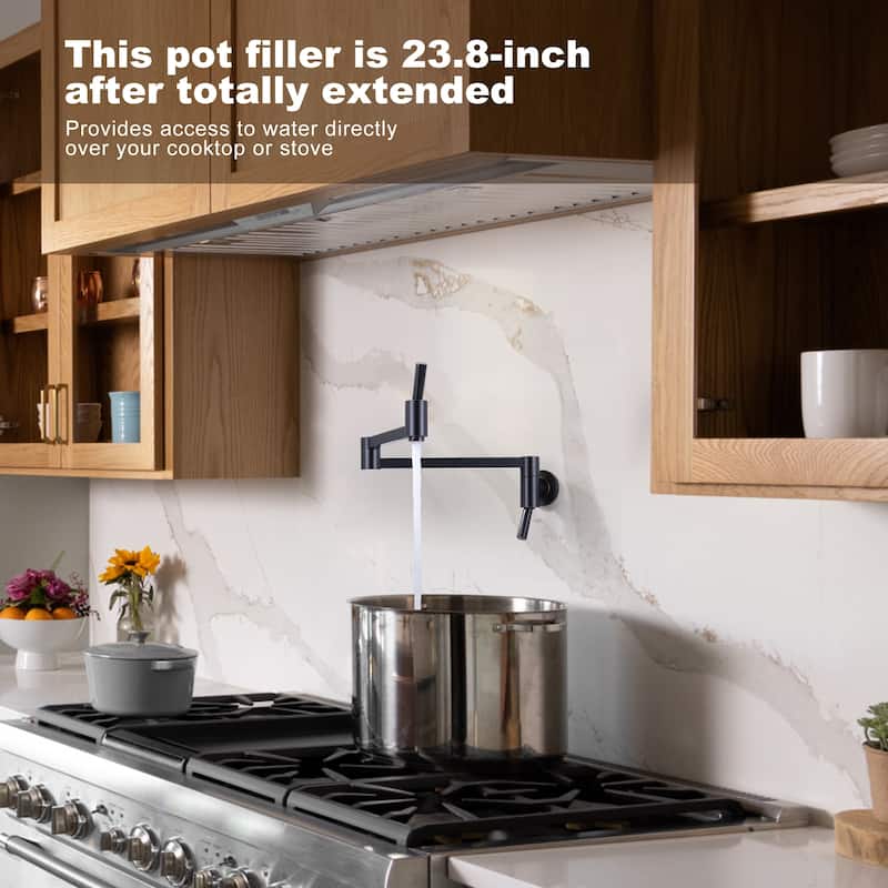 WOWOW Wall Mount Pot Filler Kitchen Faucet