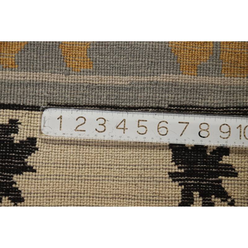 Hand Knotted Oriental 100% Wool Carpet Modern Geometric Greys & Charcoal Gabbeh Area Rug - 9' 2'' X 6' 0''