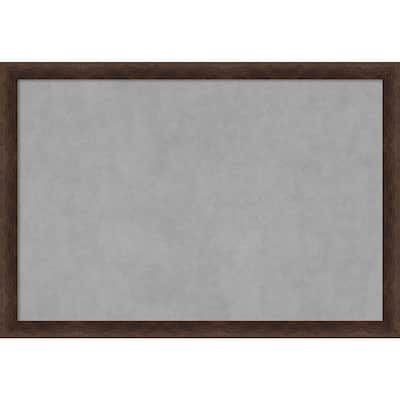 Amanti Art Warm Walnut Narrow Framed Magnetic Board