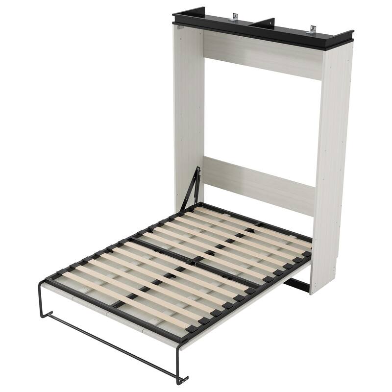 Full Size Murphy Bed with Built-in Desk and Storage - Ideal for Small Spaces, Home Offices, and Guest Rooms