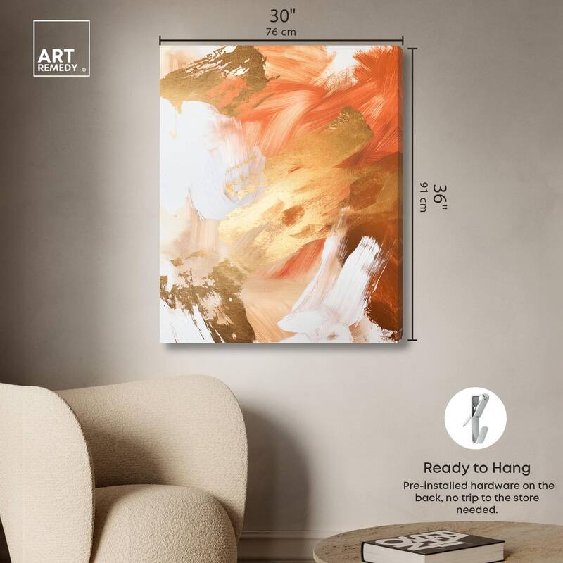 Golden Yellow Citrus Burst II Canvas by Art Remedy, Gallery Wrapped