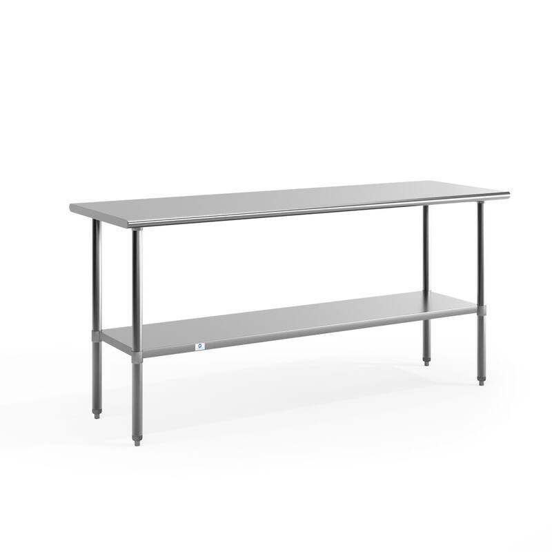 Stainless Steel 18 Gauge Work Table with Undershelf - 72"W x 30"D x 34.5"H