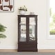 preview thumbnail 47 of 73, GDFStudio - Traditional Storage Lighted Curio Display Cabinet with Glass Doors and Drawer