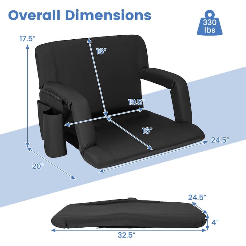 Costway 1/2 PCS Stadium Seat for Bleachers Bleacher Chair with 6