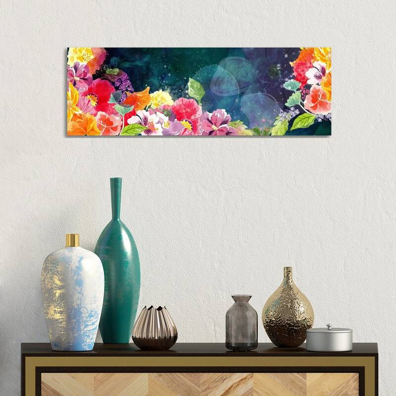 iCanvas "Flourishing Flowers" by 5by5collective Canvas Print - 12x36x1.5