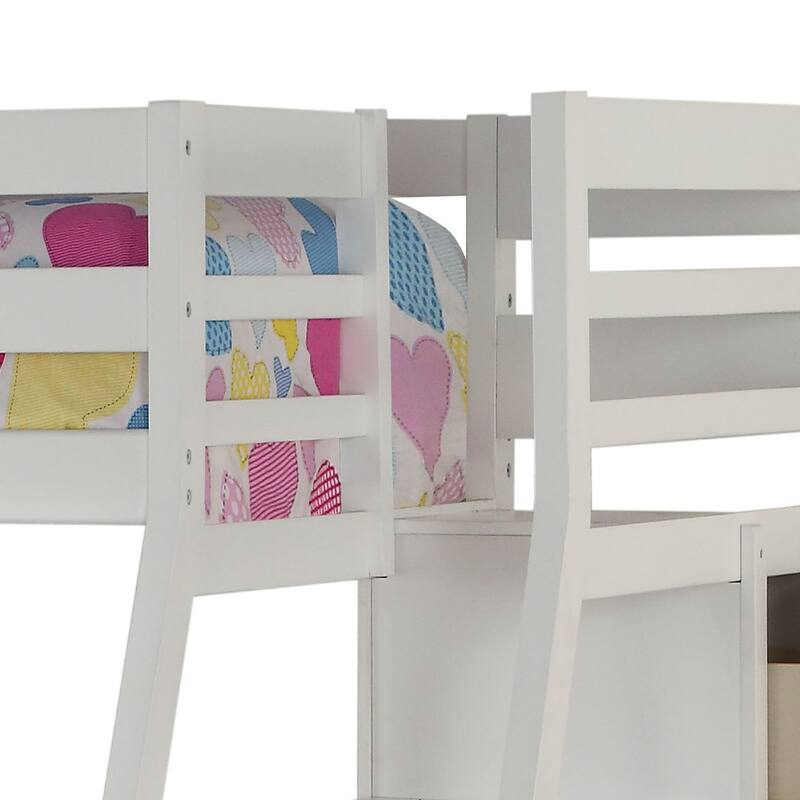 Farley Twin Over Full Bunk Bed with Storage Ladder and Trundle