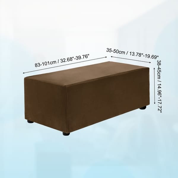 dimension image slide 0 of 52, Stretch Foot Stool Cover Rectangular Square Foot Stool Slipcover