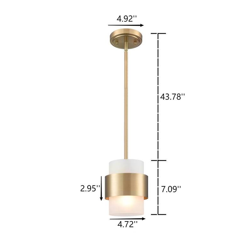 Rhodes Brass Modern Adjustable Height Pendant Light Industrial Mini Cylinder Shade