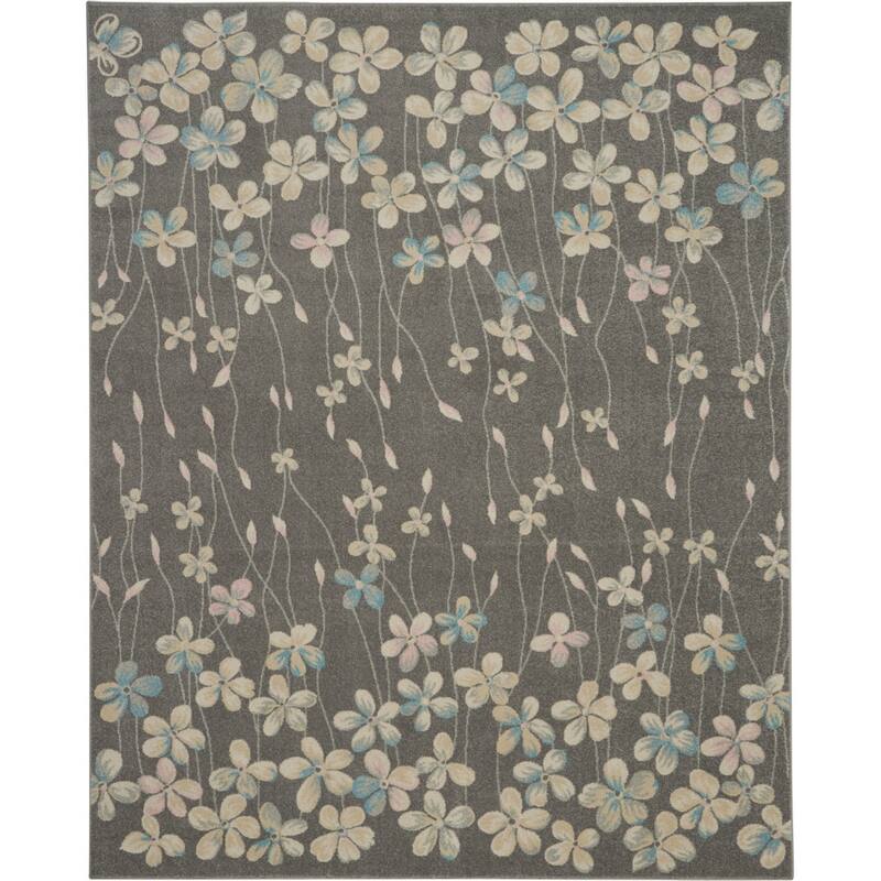 HomeRootsFloral Contemporary Rectangle Area Rug - 142' X '106' X '0.5