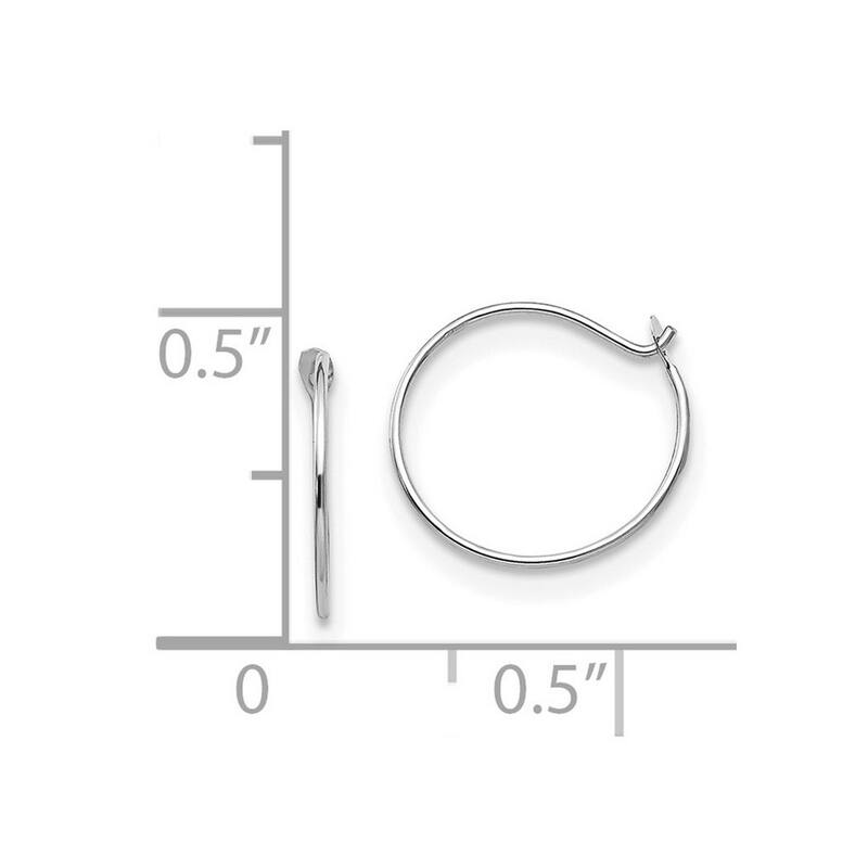 Curata 14k White Gold 10x1mm Polished Small Endless Hoop Earrings