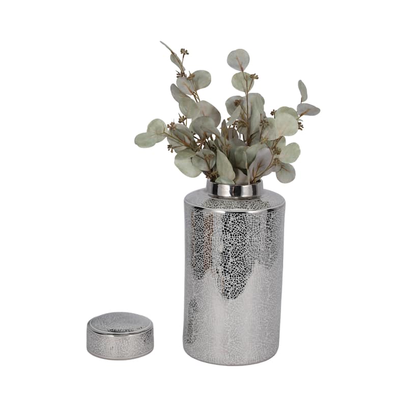 Sagebrook Home Modern Glam Jar with Lid Metallic Vase