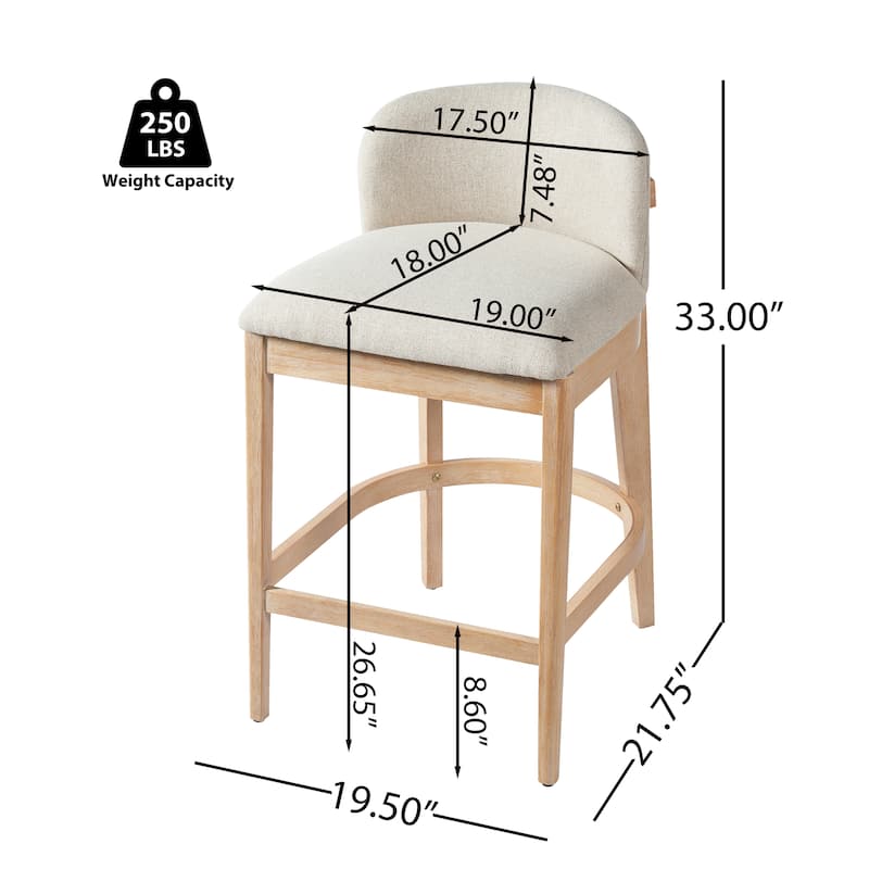 Christopher Knight Home - Calista Modern Wooden Upholstered Counter Stool