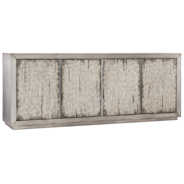 Hooker Furniture 638-85400 Claydon 88" Wide 2 Shelf Pine Wood and Aluminum Accent Cabinet from the Melange Collection