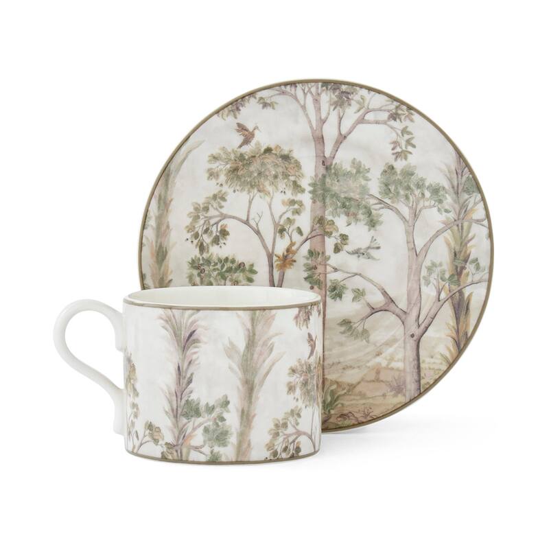 Spode Kit Kemp Tall Trees Teacup and Saucer - 10 fl. oz. Cup - 10 fl. oz. Cup