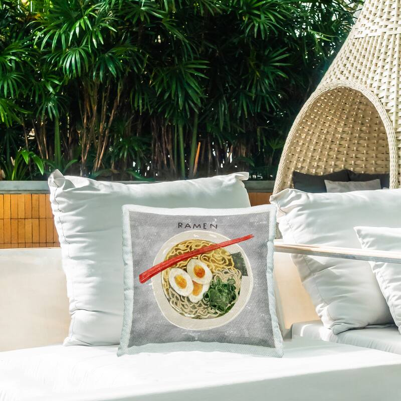 Stupell Tasty Bowl of Ramen Printed Outdoor Throw Pillow Design by Juliet Rose Philips