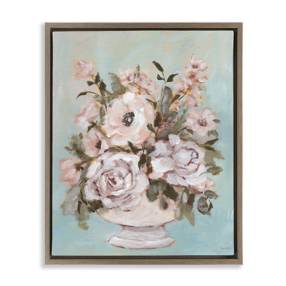 Stupell Sophisticated Flower Bouquet Framed Floater Canvas Wall Art Design By Amanda Hilburn
