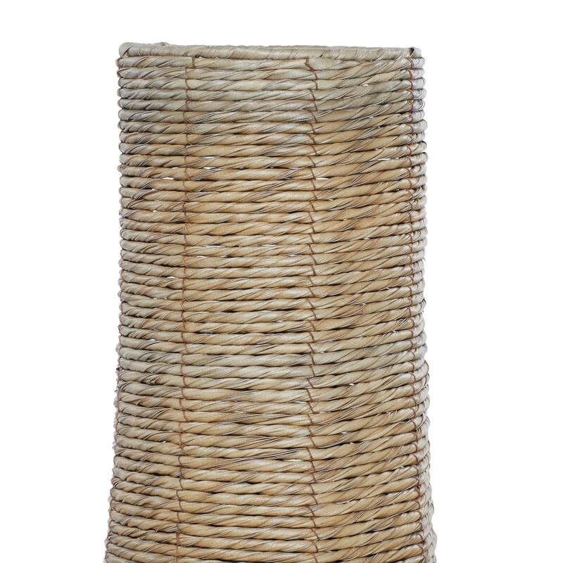 Natural Brown Open Weave Seagrass Bohemian Vase Collection
