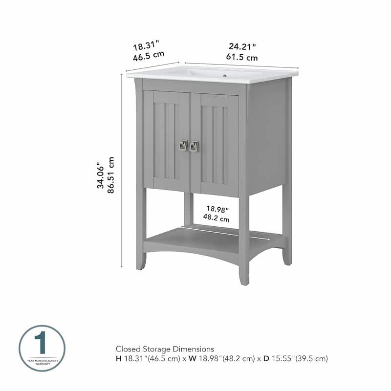 Salinas 24W Bathroom Vanity with Sink by Bush Furniture