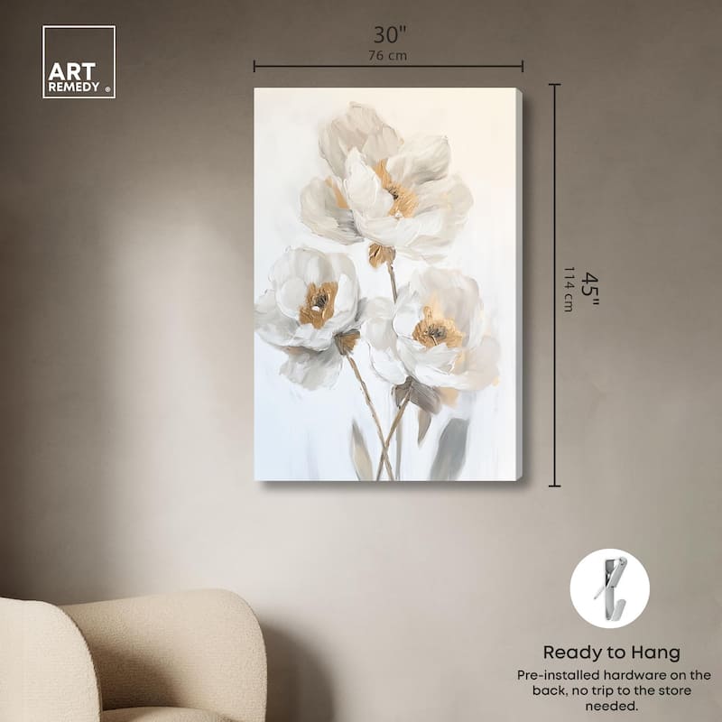Silvered Flora II Canvas by Art Remedy, Gallery Wrapped