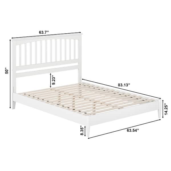 dimension image slide 18 of 19, Becket Solid Wood Low Profile Platform Bed