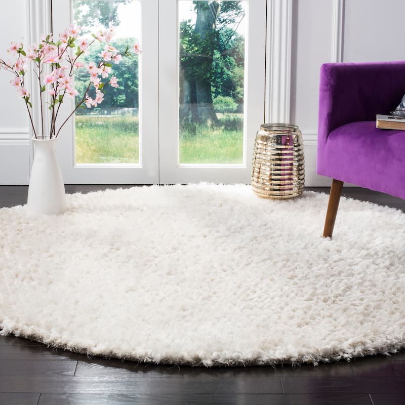 SAFAVIEH Handmade Saint Shantell Shag Yuiko Solid Polyester Rug