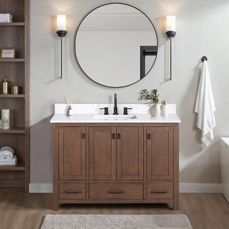 Avanity Modero 48 in. Single Sink Bathroom Vanity with Engineered Stone Top - 49"W x 22"D x 35"H