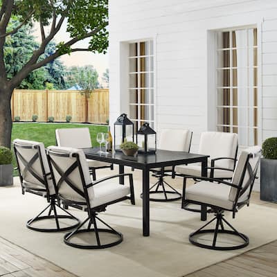 Crosley Kaplan 7Pc Outdoor Dining Set - 122"W x 99"D x 37"H