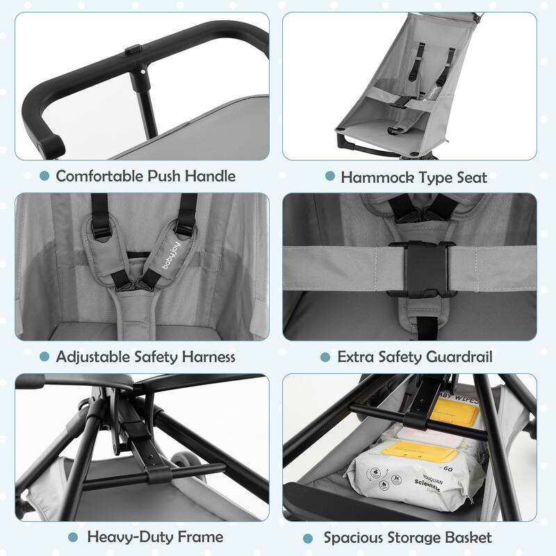 Gymax Lightweight Baby Stroller Compact & Airplane-Friendly Travel