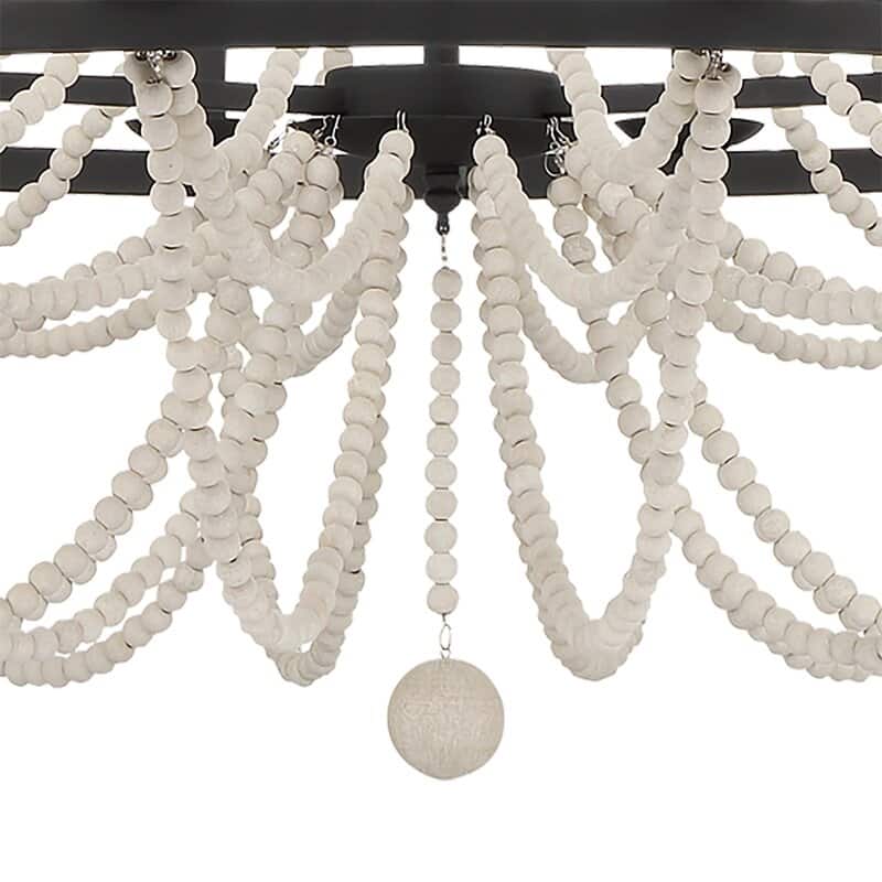 Fidenza 12-light Empire Farmhouse Solid Wood Beaded Chandelier with UL Certified - 37 inches