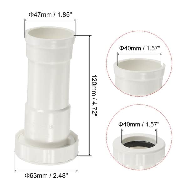 Plastic Flanged Tailpiece Direct Connect Tube for Kitchen Drain - White ...