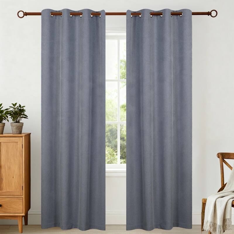 Superior Neal 100% Blackout Grommet Curtains, Set of 2 Panels