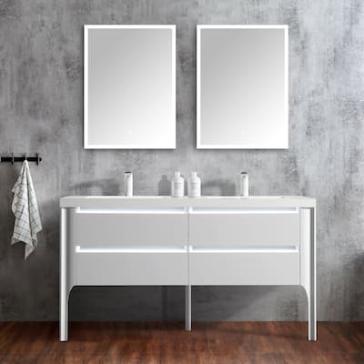 Willa 60" Double Bathroom Vanity Set with LED Lights