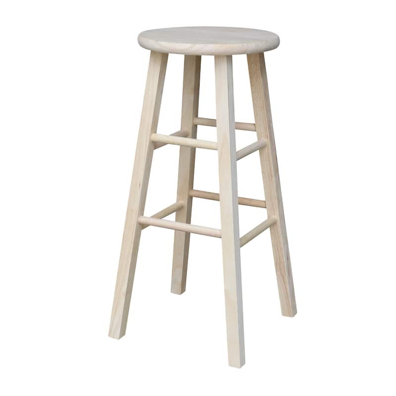 International Concepts Unfinished Round Top Stool - Bar Height