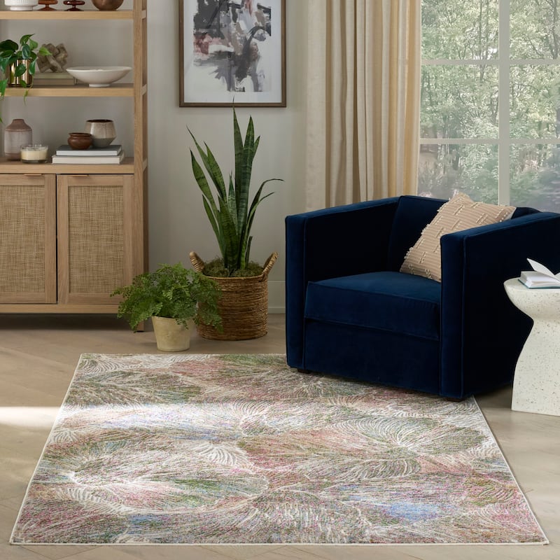 Nourison Quaint Harmony Indoor only Green Floral Area Rug