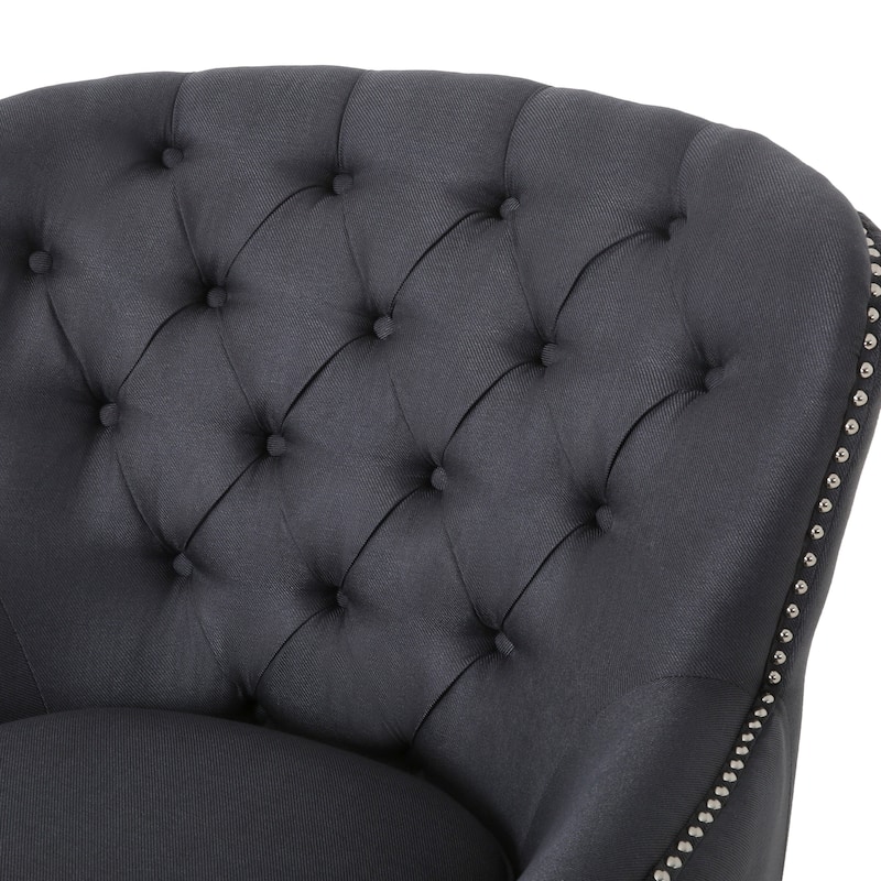 Grey 33" Upholstered Ottoman Club Chair