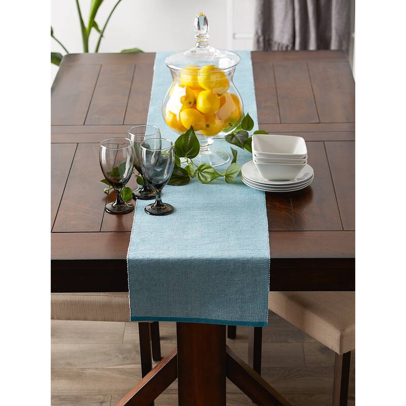 DII Mineral Eco-Friendly Chambray Fine Ribbed Table Runner 13x72 inches