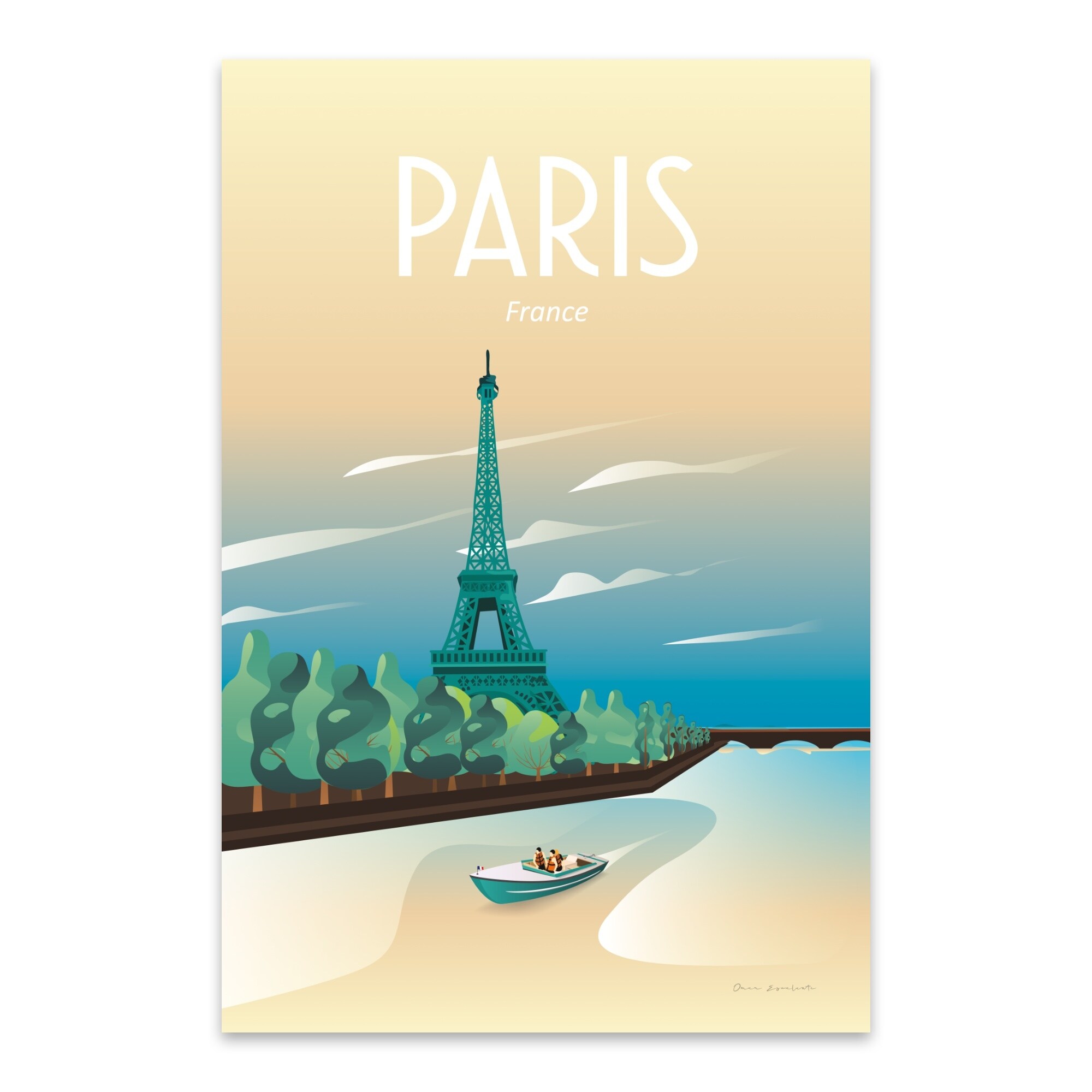 Shop Architecture Beach Boats Eiffel Tower Metal Wall Art Print